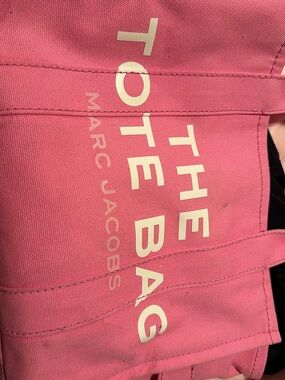 Marc Jacobs Pink Canvas Tote with White Logo